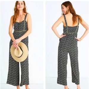 Madewell Jumpsuit Button-Front Wide-Leg Romper in Playground Posies 2